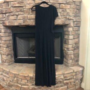 NWT Lauren Ralph Lauren black jumpsuit with cascading side ruffle.  size 4